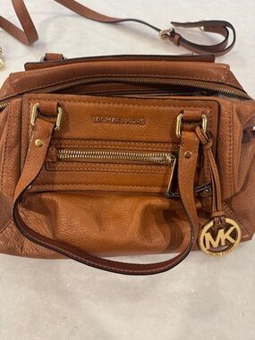 Michael Kors Cognac Leather Crossbody with Gold Hardware